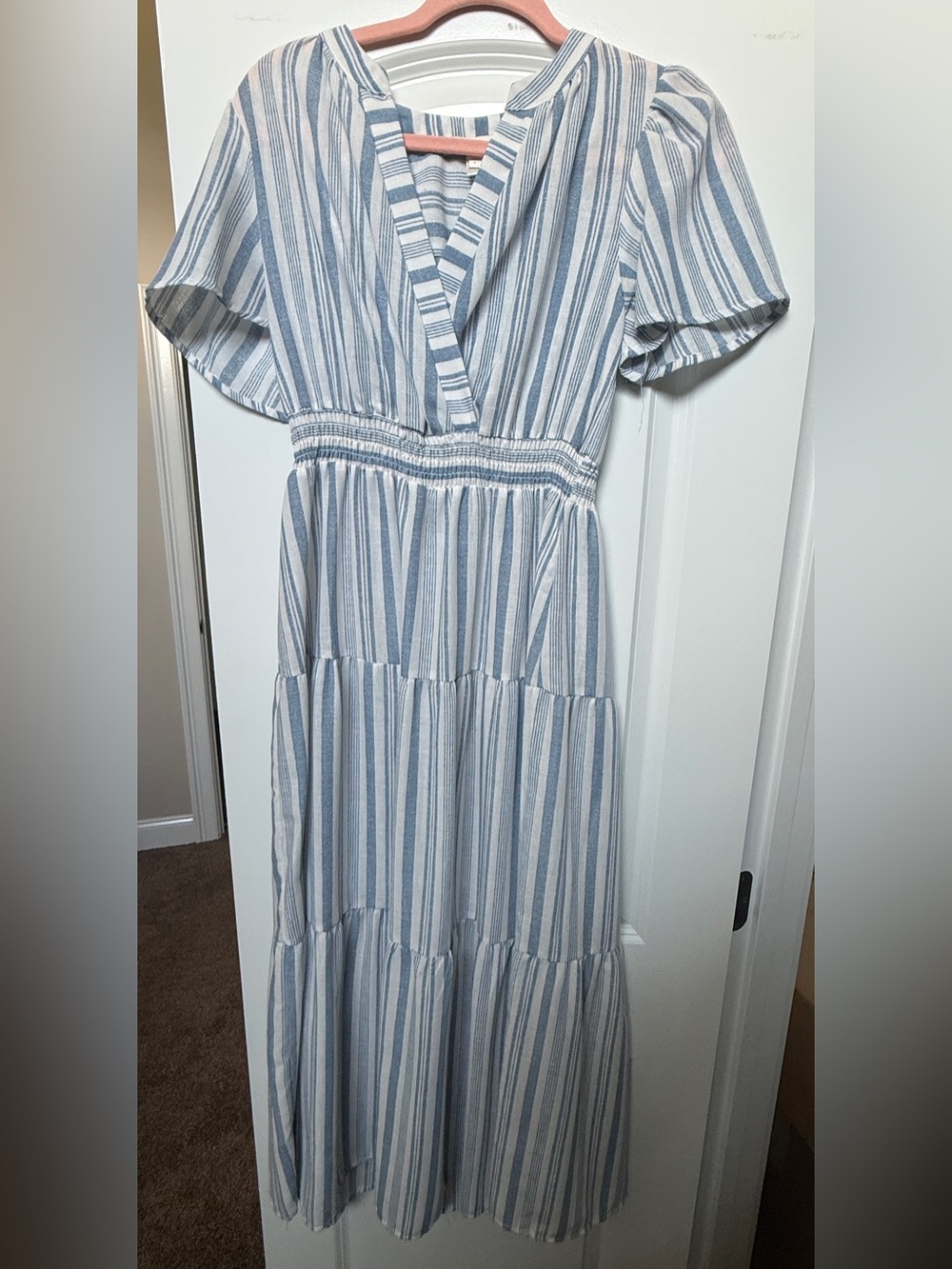 Striped Blue and White Dress